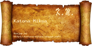 Katona Miksa névjegykártya