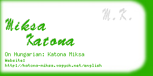 miksa katona business card